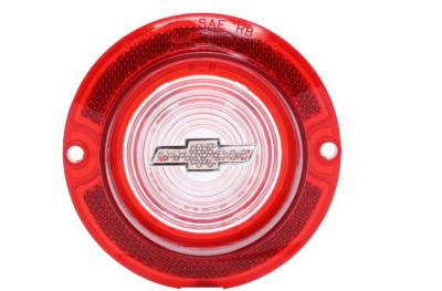 BACK UP LIGHT LENS - RED WITH CLEAR BOWTIE