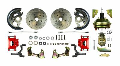 POWER FRONT DISC CONVERSION 9 inch BOOSTER SHOW'N GO TRIM PACKAGE IN RED