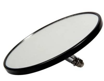 DOOR MIRROR HEAD - 5 INCH ROUND - BLACK RIBBED