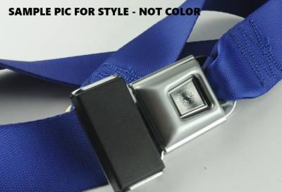 SEAT BELT WITH PUSH BUTTON CHROME BUCKLE - BLACK - Image 2